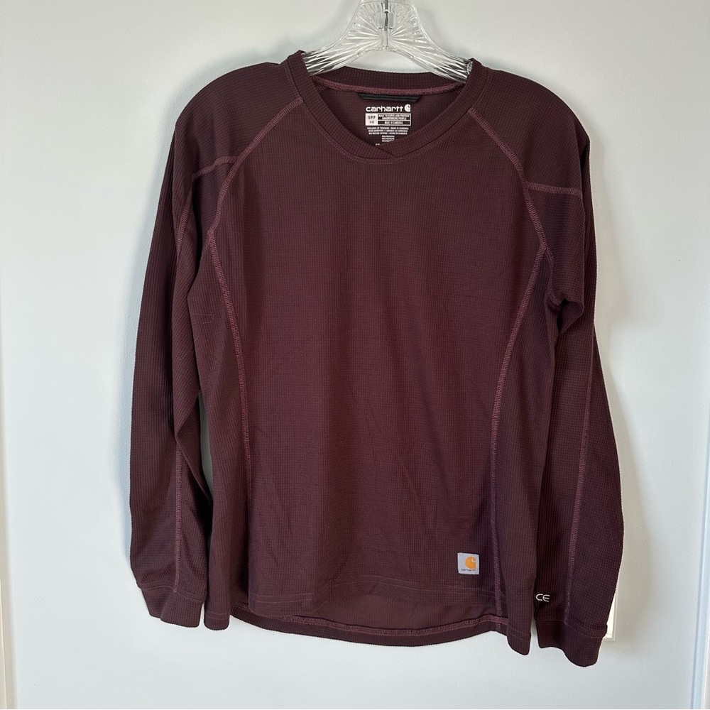 Carhartt Base Force Midweight Tech Crew Women's Size small Burgundy